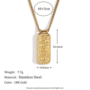 สร้อยคอจี้ตัวเลขไพ่ทาโรต์นำโชคสร้อยคอจี้รูปนางฟ้า111-999สไตล์วินเทจทำจากสเตนเลสสตีลสีทอง - Product Image 6