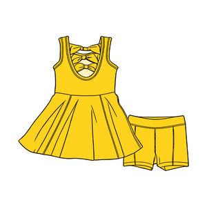 Conjunto de Ropa para Niña Pequeña GSSO3450 CUSTOM, Diseño Liso Negro, Venta al por Mayor, Conjunto sin Mangas de Algodón para Niña - Product Image 6