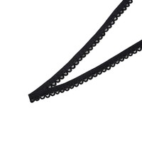 Bande élastique en dentelle dentelée en spandex de 1,2 cm avec motif jacquard pied-de-poule animal pour lingerie et sous-vêtements - Tissu classique extensible