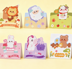 Cartes de vœux mignonnes en forme d'animaux de dessin animé de la série Healing style Ins, idéales <span class=keywords><strong>pour</strong></span> les décorations et les cadeaux de fête d'<span class=keywords><strong>anniversaire</strong></span> des enfants - Product Image 2