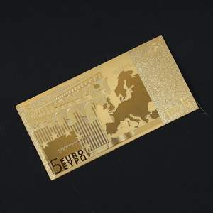 7ピース/セット金箔メッキ記念紙幣両面金貨ユーロフェイク24k金貨コレクション金貨工芸品 - Product Image 2