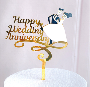 <span class=keywords><strong>Mr</strong></span> & <span class=keywords><strong>Mrs</strong></span> Feliz cumpleaños/día de la madre flor corona acrílico pastel Topper Cupcake Toppers para cumpleaños boda aniversario fiesta Decoración - Product Image 2