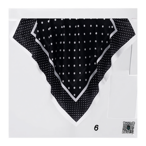 Foulard quadrato 70x70 cm a pois in poliestere, accessorio moda multifunzionale - Product Image 1