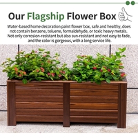 Jardinière en bois durable pour l'extérieur avec trous de drainage, résistante aux intempéries et à la décoloration, design moderne pour la plantation à la maison et au jardin