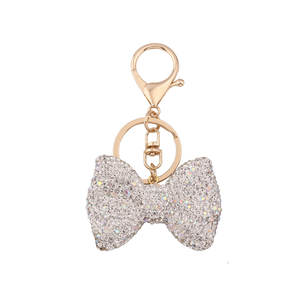 Indah penuh berlian busur tas liontin gantungan kunci tas tangan wanita pesona-bahan utama Alloy - Product Image 6