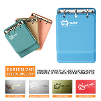 Carnet à feuilles mobiles OEM mini 3 trous rechargeable, 100 feuilles, format de poche, couverture rigide en cuir PU avec LOGO personnalisé