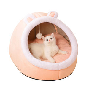 Alfombra de cama para gatos de algodón suave y cálido al por mayor, casa cálida para gatos con bola de caída, casa Cueva, nido para gatos, perrera para gatitos - Product Image 4