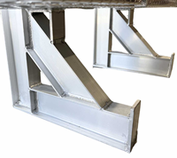 Support de cabine en aluminium robuste 68"x80" avec 2 crochets à chaîne et 1 support de chaîne complet pour semi-remorques