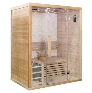 サウナルーム1-2人カナダのヘムロックウッド伝統的なスウェーデンのウェットスチーム - Product Image 1