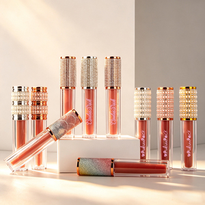 Tube de brillant à lèvres décoré de strass 5 ml, conteneur vide brillant pour huile à lèvres, emballage cosmétique, boîte en papier personnalisée et logo - Product Image 3