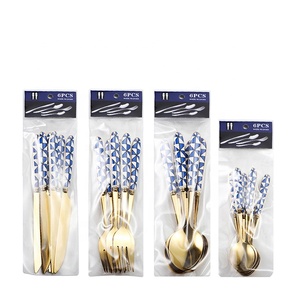 Nhà Máy Trực Tiếp Gốm Xử Lý Muỗng Thép Không Gỉ Dao Kéo Đặt Dao Muỗng Nĩa Và Trà Muỗng Phương Tây Bộ Đồ Ăn Đặt - Product Image 4