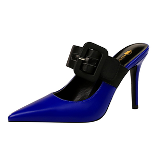 955-1 Europa e gli stati Uniti di modo semplice Baotou trascinare con di alta-scarpe col tacco alto bocca superficiale punta a cintura fibbia pantofole <span class=keywords><strong>femminili</strong></span> - Product Image 2