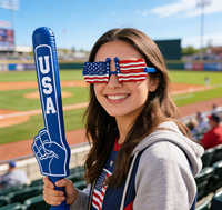 Sonnette en plastique pour supporters de football, avec lunettes, personnalisable avec logo, pour le match de football 2026, cadeau