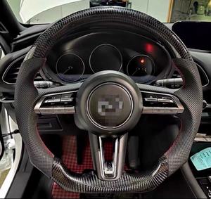 Volante de Cuero y Fibra de Carbono Personalizado para Ford <span class=keywords><strong>Mustang</strong></span> 2015 2016 2017 2018 2019 2020 2021 2022 GT Shelby - Product Image 4