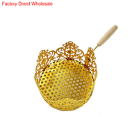 Panier à charbon pour chicha en métal doré ajouré en forme de fleur, support portable pour charbon, accessoires pour chicha, vente en gros d'usine