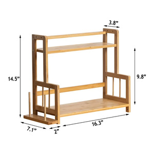 Estante para especias de bambú con soporte para cuchillos y tabla de cortar, organizador de almacenamiento para condimentos de cocina - Product Image 4