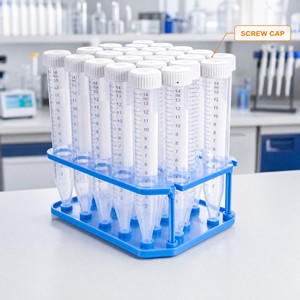 Consommable de laboratoire : Tube de centrifugation médical <span class=keywords><strong>SBS</strong></span> 15ml-50ml avec graduation et couvercle à vis - Product Image 2