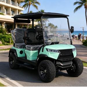 Carrito de golf eléctrico de 4 plazas con batería de litio para terrenos accidentados, para 4 pasajeros, ideal para zonas turísticas. - Product Image 1