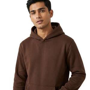 Sudadera con capucha para hombre de 400g, algodón y forro polar grueso, unisex, holgada, de color sólido. - Product Image 1