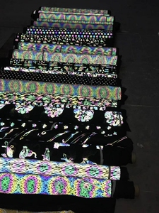 Thiết kế tùy chỉnh mô hình Polyester Spandex Yoga đàn hồi quần áo dệt cầu vồng óng ánh phản xạ vải cho thời trang may mặc - Product Image 3