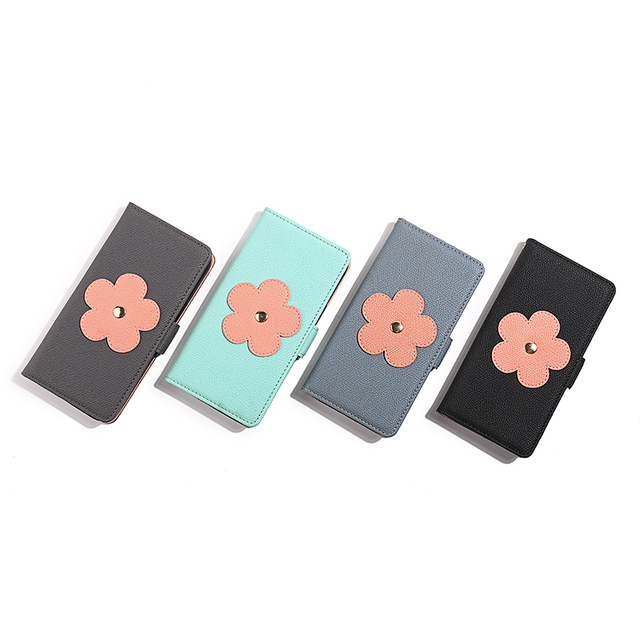 Luxury PU Leather Mobile Phone Case for 15 Pro Max with Wallet  Flower Pattern Custom Purse Design