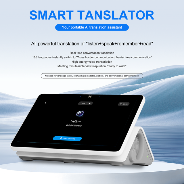 Desktop IPS Dual Screen Translation Device All-in-One Real-Time Language Translator Voice Translation 165 Languages 24/7
