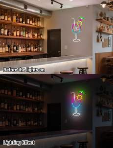 Cócteles y <span class=keywords><strong>sueños</strong></span> Decoración de pared en decoración de bar. Fiesta regulable. Bar de cócteles. <span class=keywords><strong>Pub</strong></span>. Club nocturno. Decoración de la cueva del hombre Letreros de neón LED - Product Image 6