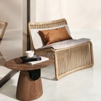 Canapé d'extérieur moderne en rotin pour balcon, villa, jardin, cour, hôtel, parc et terrasse - Cadre en aluminium résistant à la rouille/à l'eau