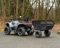 Remorque de transport robuste pour VTT, capacité 1500 lb, caisse en treillis d'acier, utilitaire pour ferme et jardin, à attacher à un quad, avec côtés amovibles