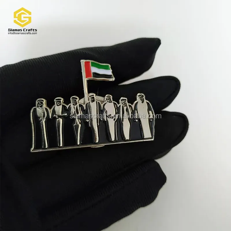 Magnete in metallo personalizzato 51 ° distintivo della festa nazionale dell'aquila della bandiera degli emirati arabi uniti