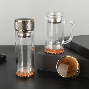 Double Wall Insulated Glass Cup With Handle Office Tea Cup 500Ml Heat Resistant Anti Scalding Gift Ready - Product Image 1