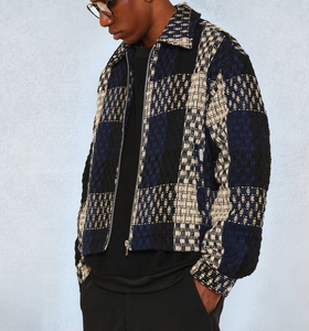 XUCHANG OEM personalizzato Casual da <span class=keywords><strong>uomo</strong></span> di alta qualità con Zip a maniche lunghe giacca di <span class=keywords><strong>lino</strong></span> - Product Image 2