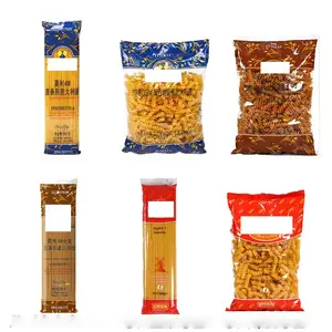 Custom Logo Printing 300g 500g Spiral Spaghetti Dried Konjac 80g Noodle Plastic Bag Pasta Packaging Bag With Window
