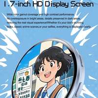 Badge numérique intelligent avec écran personnalisable, batterie rechargeable, conception à clip facile, badge électronique dynamique à thème anime