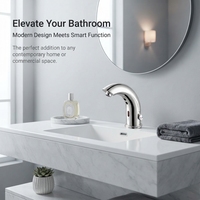 Robinet de lavabo automatique sans contact de luxe avec mitigeur chaud et froid à montage latéral pour lavabo de salle de bain moderne