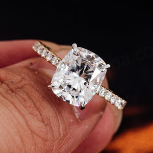 Ensemble de bagues de mariage au design unique en or 18 carats avec diamant de laboratoire, bague en diamant de laboratoire, bijoux de mode - Product Image 6