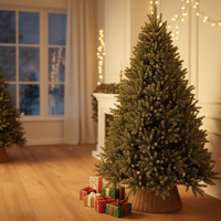 Arbre de Noël en cèdre réaliste et écologique de haute qualité avec base de support, vente en gros directe d'usine 2026