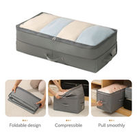 Boîte de rangement pliable et extensible pour lit, en tissu Oxford 600D robuste, imperméable, empilable, organisateur de placard pour couettes et couvertures