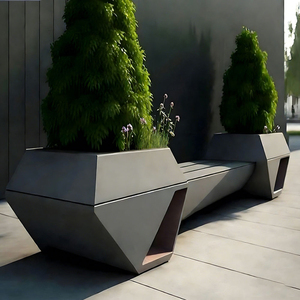 Meubles d'extérieur toutes saisons modulaires avec jardinières intégrées pour hall de centre d'exposition - Product Image 1