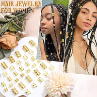 Lot de 120 accessoires vintage pour perruques, tresses et dreadlocks, en alliage métallique doré et argenté