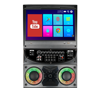 Altavoz de Karaoke OEM GD-1415 con Pantalla Táctil de 120W, Doble Altavoz de 12 Pulgadas de Madera, Entrada Auxiliar, Luces LED RGB, Micrófono, Reproducción de Video y DJ