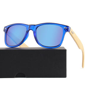 Lunettes de soleil classiques transfrontalières à monture ovale en bois de bambou, protection UV400, unisexe, verres PC, protection solaire, style voyage - Product Image 1