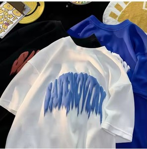 T-shirt unisexe en coton épais 100 %, sérigraphie, coupe oversize, anti-boulochage, vente en gros, streetwear pour hommes - Product Image 4