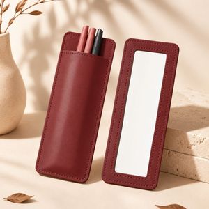 Nueva caja de almacenamiento para lápices labiales y brillos labiales para comercio electrónico transfronterizo con espejo de maquillaje, portátil y sencilla, de cuero PU. - Product Image 3