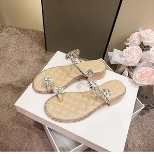 Sandalias Planas de Verano 2026 para Mujer, Chanclas con Pedrería, Tacón Bajo, Pantuflas para Exteriores, Combinables con Vestidos - Product Image 2