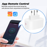 Prise de courant intelligente WiFi 16A Prise électrique intelligente Tuya Brésil Standard ABS + PC Télécommande WiFi Commutateurs intelligents Max. 240V