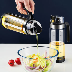 Bouteille de distributeur d'huile pour la cuisine Outils de cuisine étanches avec échelle Grand bouchon automatique à rabat Bouteille de distributeur d'huile d'olive - Product Image 1