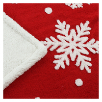Meilleure vente marron 100% Polyester couverture de flocons de neige de Noël vacances doux en peluche jeter surdimensionné Jacquard Sherpa couverture