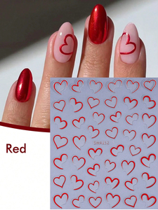 Pegatinas de <span class=keywords><strong>Uñas</strong></span> Cromadas con Forma de Medio Corazón en Rojo/<span class=keywords><strong>Rosa</strong></span> Intenso/Plateado/Dorado, Autoadhesivas, para Mujeres/Niñas, Decoración de <span class=keywords><strong>Uñas</strong></span> para Bodas/San Valentín - Product Image 4