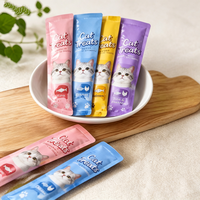 Sachets d'emballage personnalisés pour bâtonnets de friandises pour chats, avec logo sur mesure, sachets de friandises léchables pour chats, fabricant d'emballages alimentaires pour animaux de compagnie sous marque privée